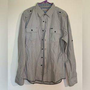 Men’s sSovereign Code Long Sleeve Gray Button Down Shirt